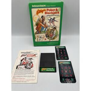 1979 Mattel Intellivision Las Vegas Poker & Blackjack Game COMPLETE, Tested